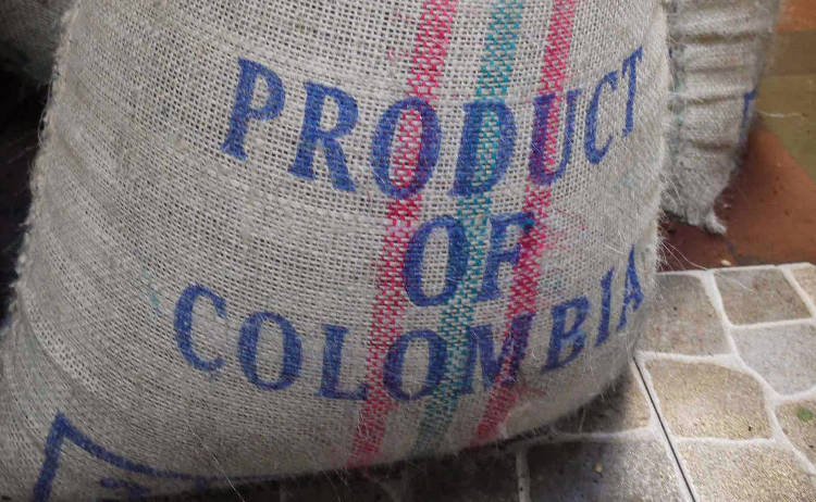 sack of colombian coffee