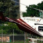 The now-crashed helicopter (Photo: @TrafficAirColom)