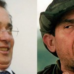 Alvaro Uribe (L) and Carlos Castaño