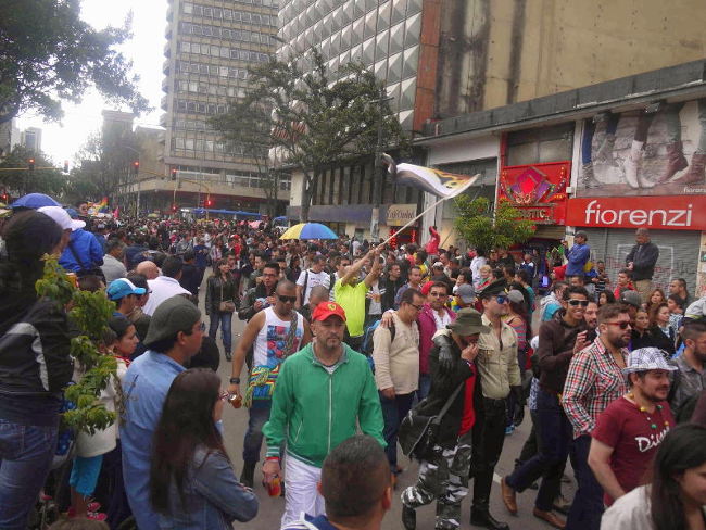 gay pride march bogota 2014 crowd of thousands