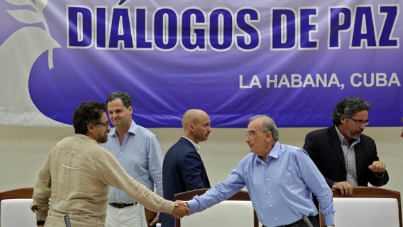 The FARC peace process negotiators in Havana, Cuba